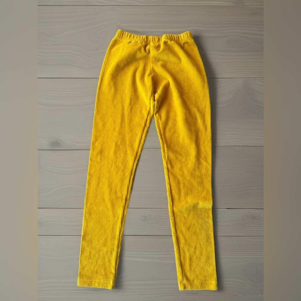 Hanna Andersson Ribbed Leggings | Mustard Yellow | Size 12 (150 cm)